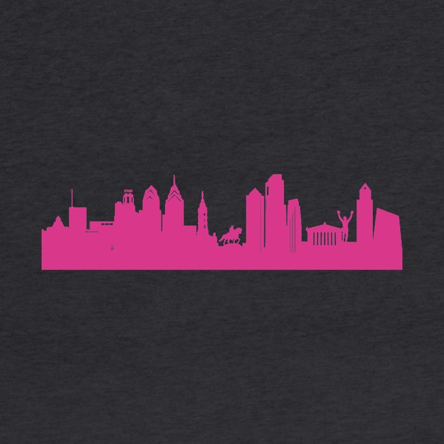 Philadelphia skyline pink by 44spaces